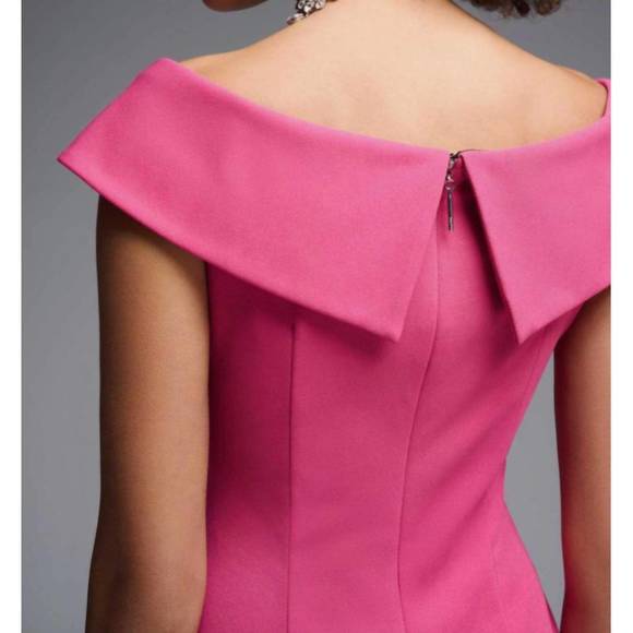 NEW JOSEPH RIBKOFF off-shoulder shift dress in hibiscus pink - Picture 4 of 4